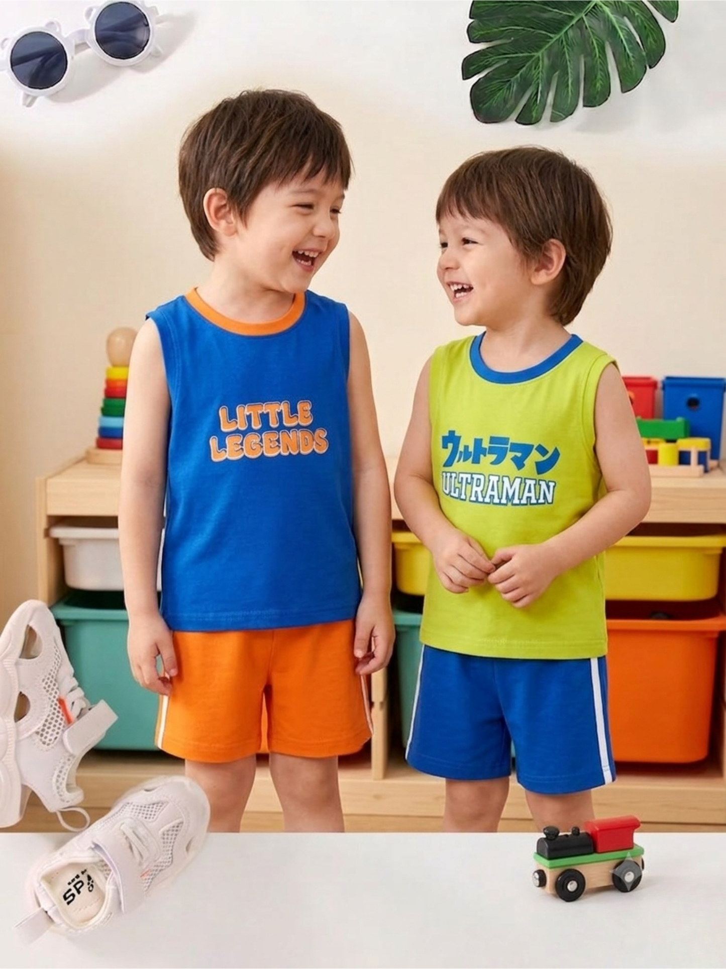 Boys Sleeveless T-Shirt & Shorts Set - Pack of 2