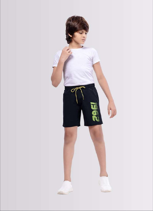 1962 Printed Dark Grey Color Polyester Lycra Shorts for Boys - ParrotCrow