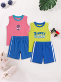Boys Sleeveless T-Shirt & Shorts Set - Pack of 2