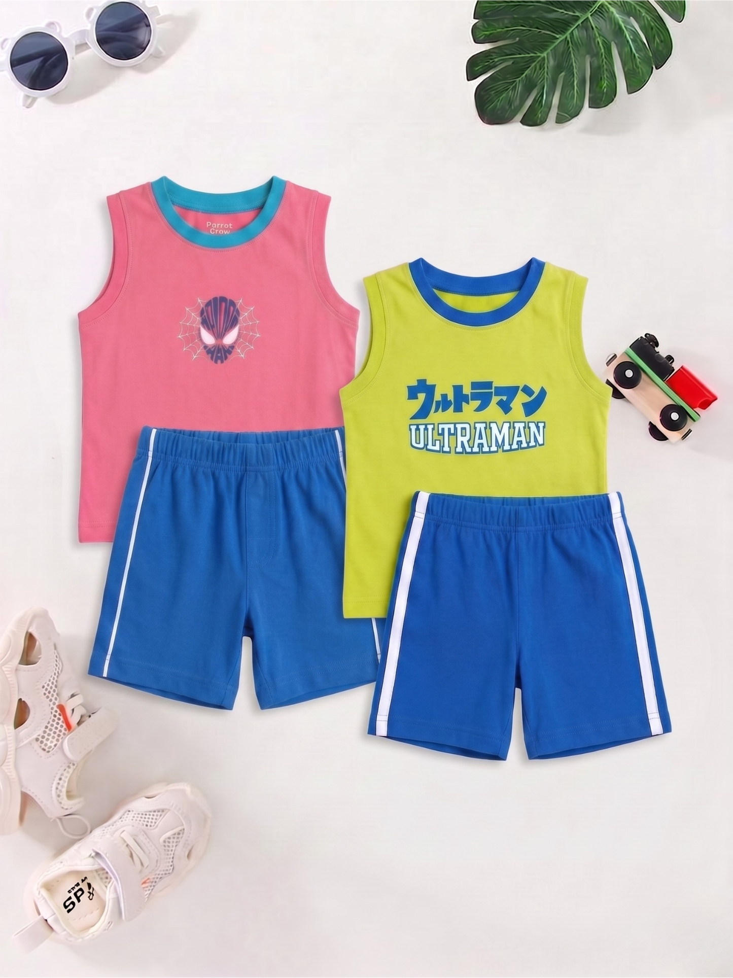 Boys Sleeveless T-Shirt & Shorts Set - Pack of 2