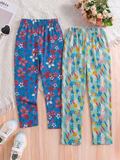 Girls Printed Pants - Pack of 2