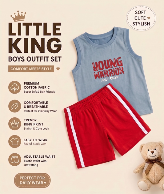 New Arrival – Boys Sleeveless T-Shirt & Shorts Set