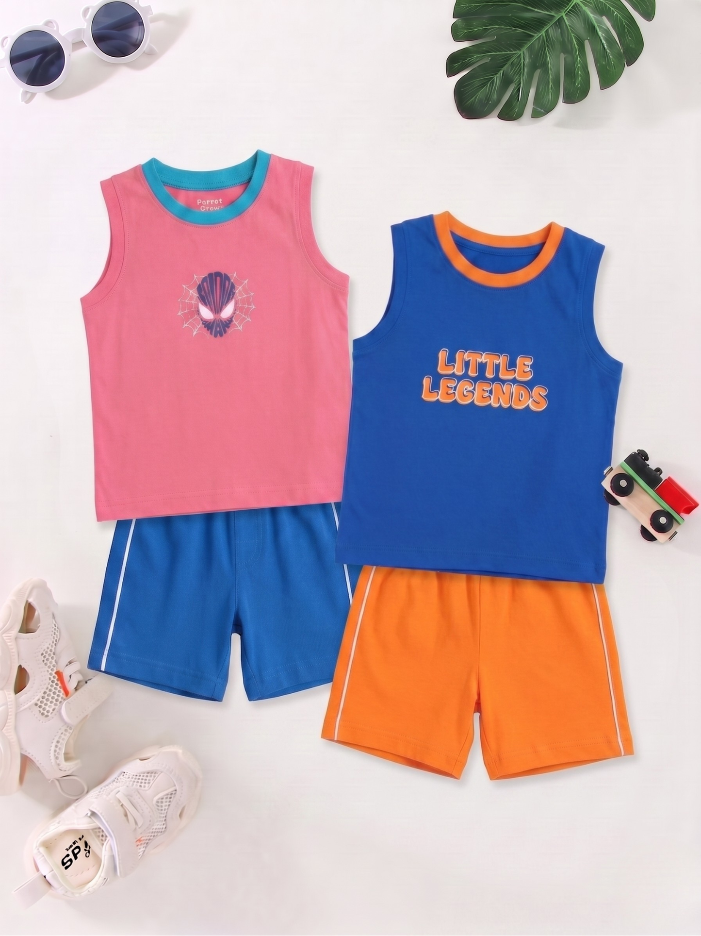 Boys Sleeveless T-Shirt & Shorts Set - Pack of 2