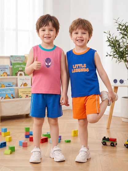 Boys Sleeveless T-Shirt & Shorts Set - Pack of 2