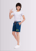 87 Printed AirForce Blue Color Polyester Lycra Shorts for Boys - ParrotCrow