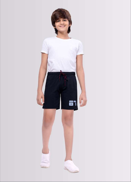 87 Printed Navy Color Polyester Lycra Shorts for Boys - ParrotCrow