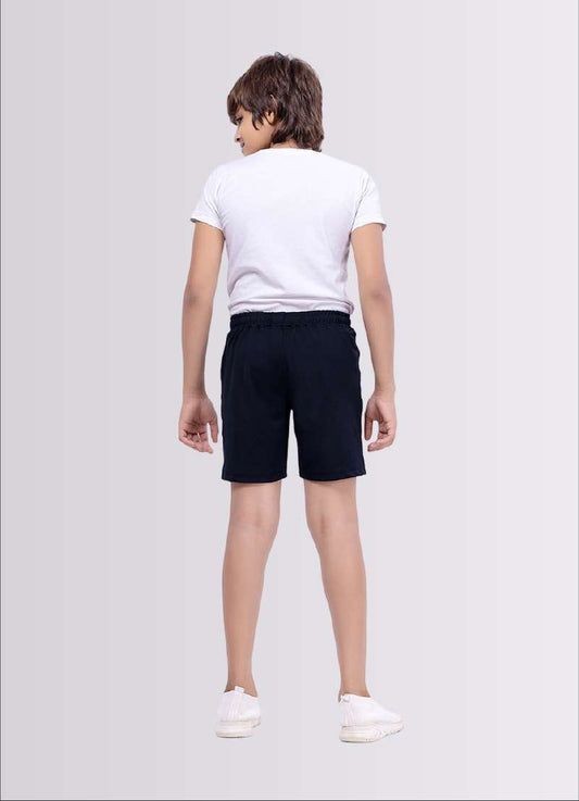 87 Printed Navy Color Polyester Lycra Shorts for Boys - ParrotCrow