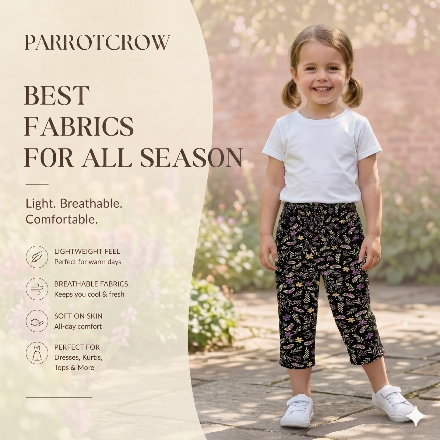 Girls Printed Pants - Pack of 3