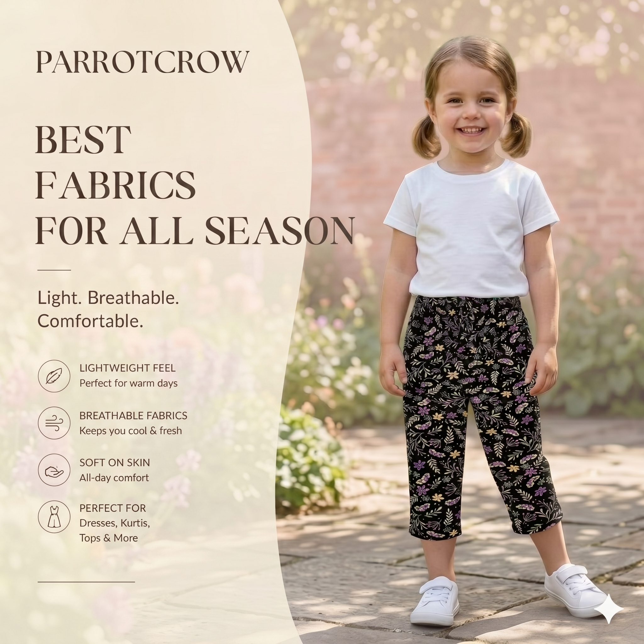 Girls Printed Pants - Pack of 3