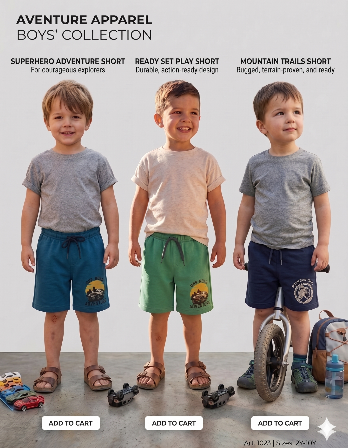Boys Shorts - menu (Pack 3)