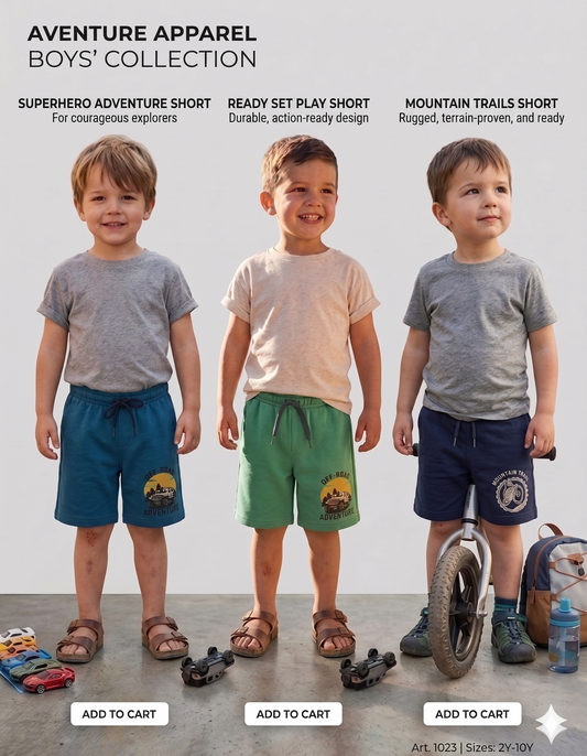 Boys Shorts - menu (Pack 3)