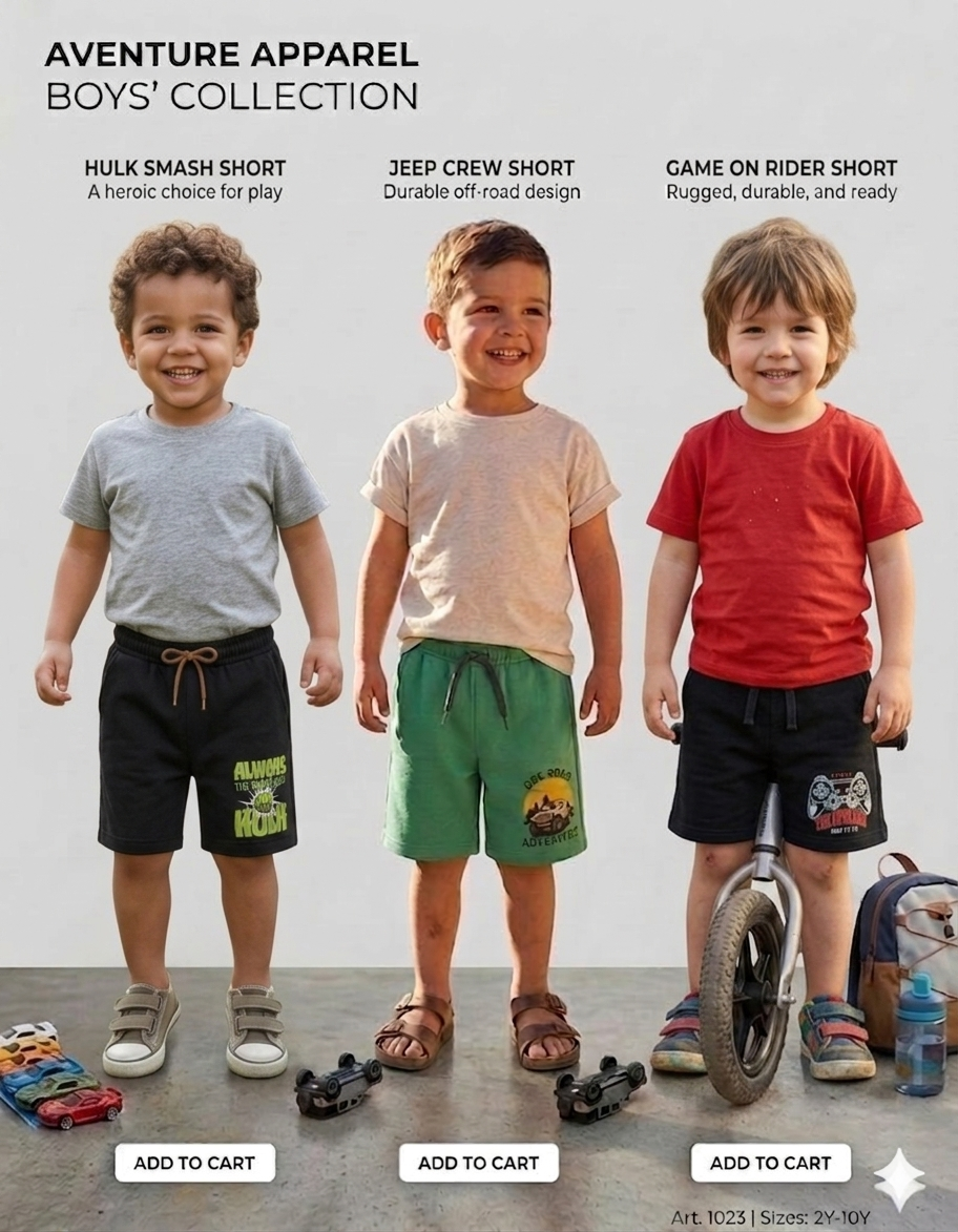 Boys Shorts - menu (Pack 3)