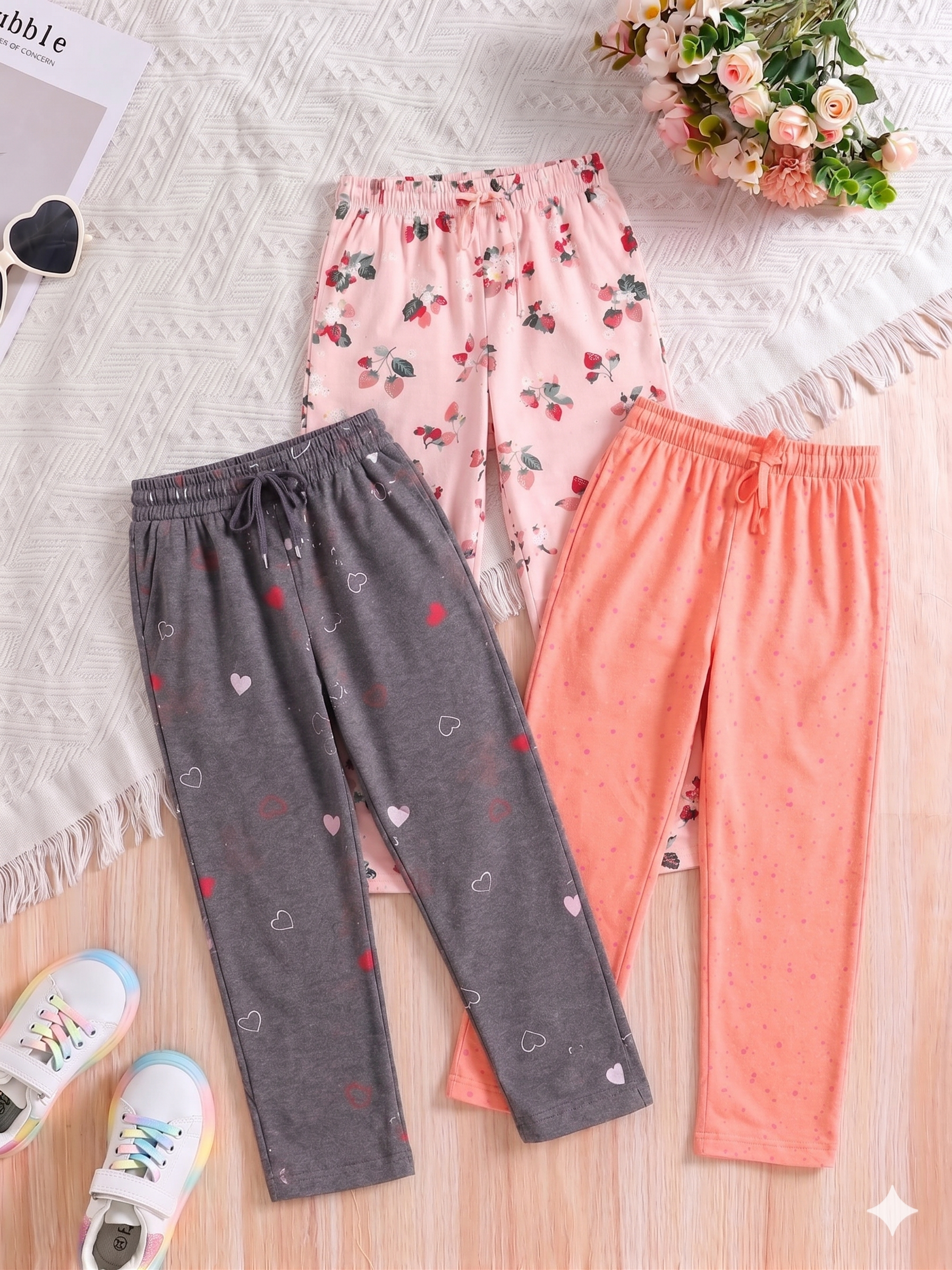 Girls Jogger Pants - Pack of 3