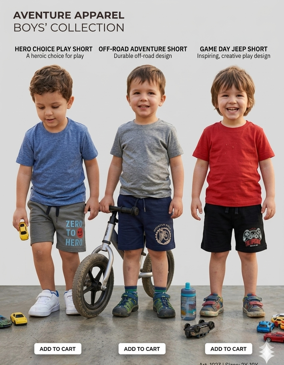 Boys Shorts - menu (Pack 3)