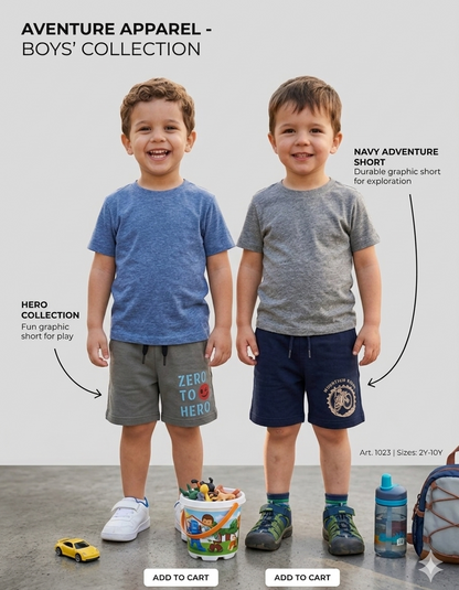 Boys Shorts - menu (Pack 2)