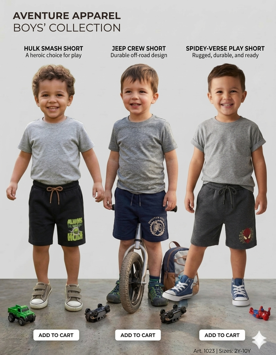 Boys Shorts - menu (Pack 3)