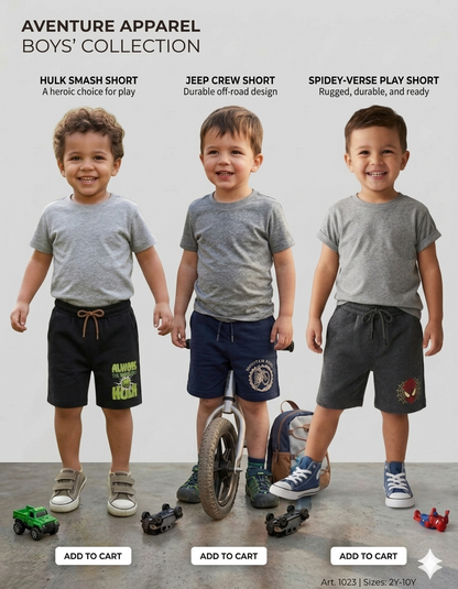 Boys Shorts - menu (Pack 3)