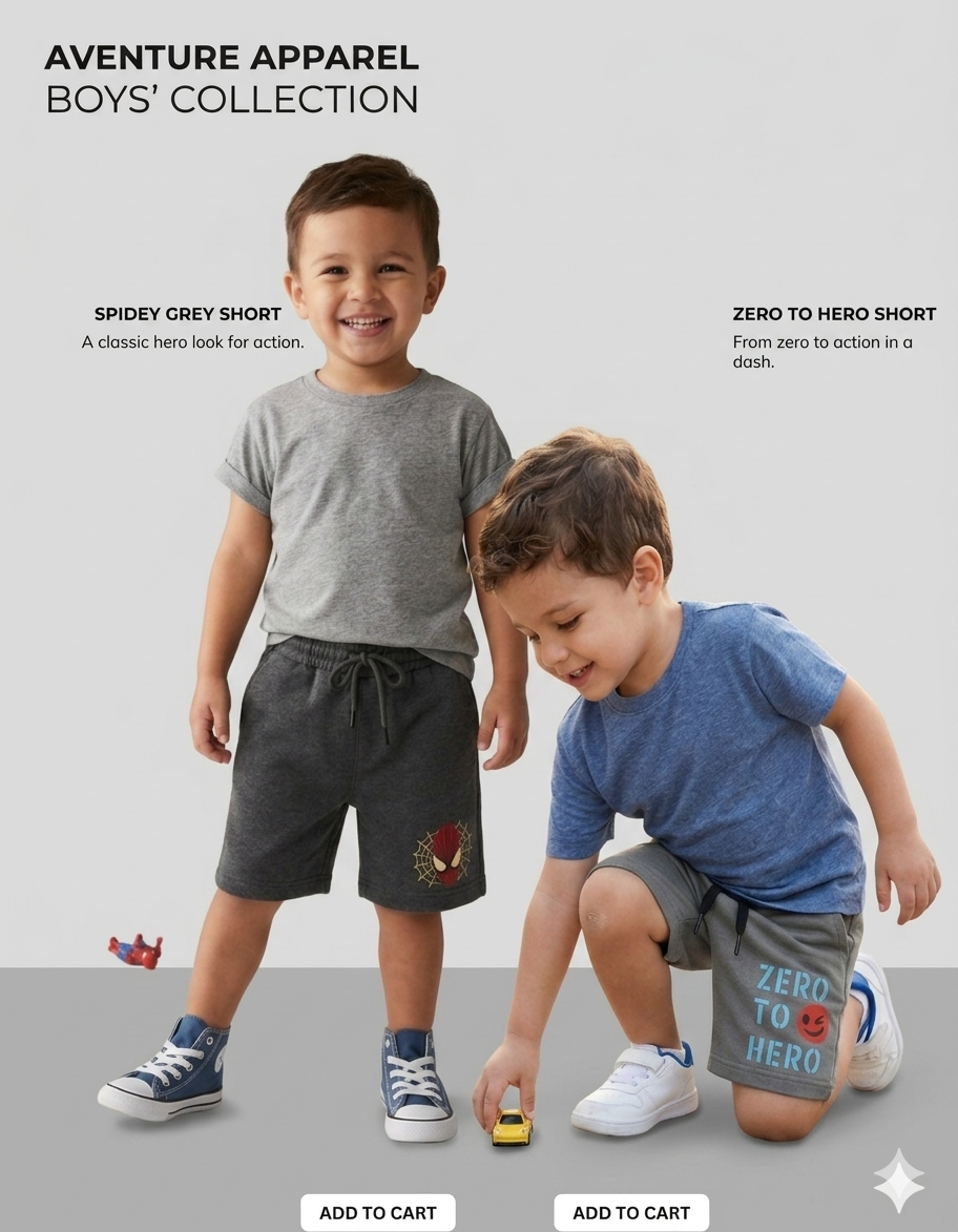 Boys Shorts - menu (Pack 2)