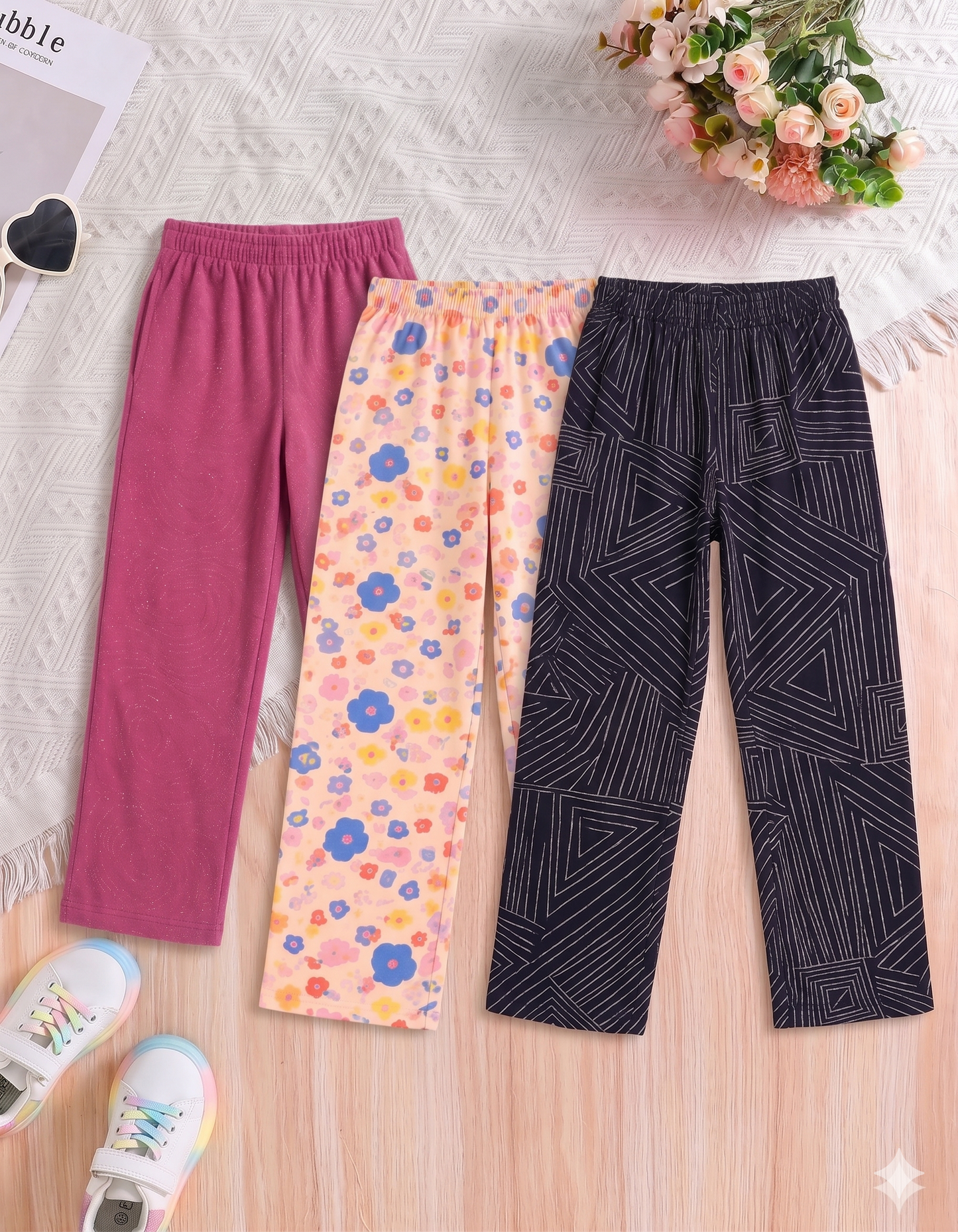 Girls SJ Printed Pant (Pack 3) -menu