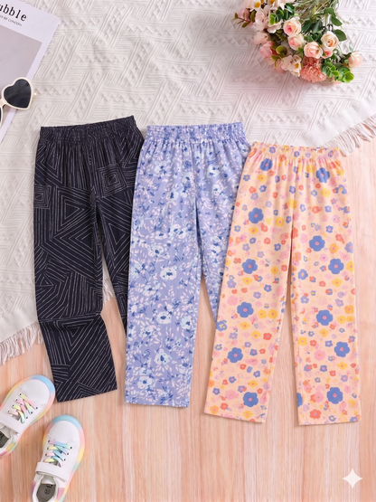 Girls SJ Printed Pant (Pack 3) -menu