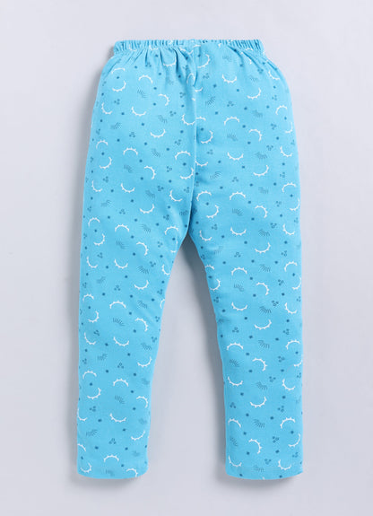 Sky Blue Cotton Pyjama Pants for Girls