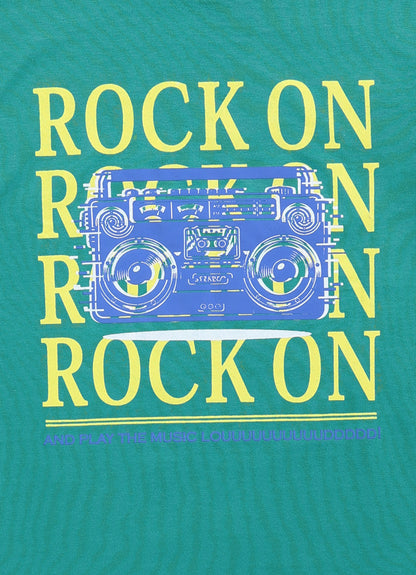 Rock on cotton t-shirt for boys