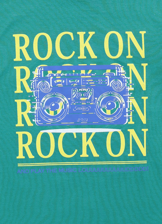 Rock on cotton t-shirt for boys