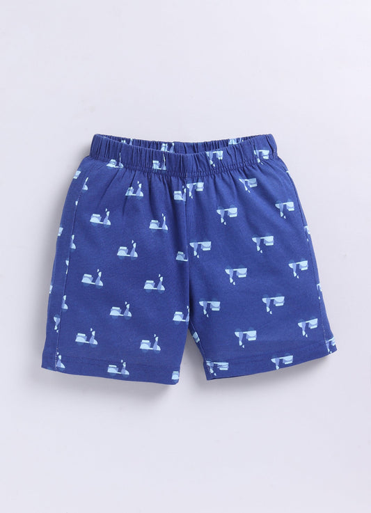 Adventure Awaits T-Shirt & Blue Printed Shorts Set for Boys (Red & Navy) - ParrotCrow