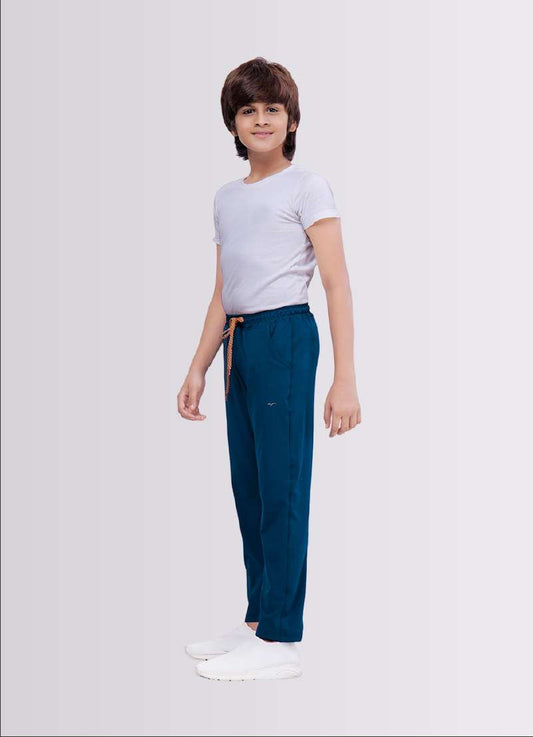 Airforce Blue Color Polyester Lycra Jogger Track Pant for Boys - ParrotCrow