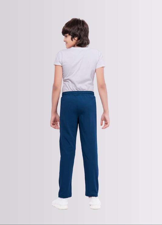 Airforce Blue Color Polyester Lycra Jogger Track Pant for Boys - ParrotCrow
