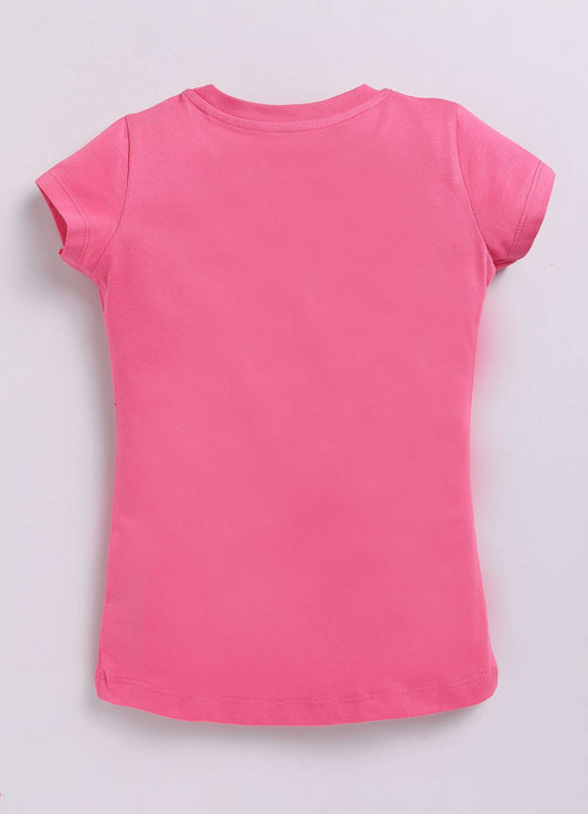 Always Be Cool Text Printed Cotton T-Shirt for Girls - ParrotCrow