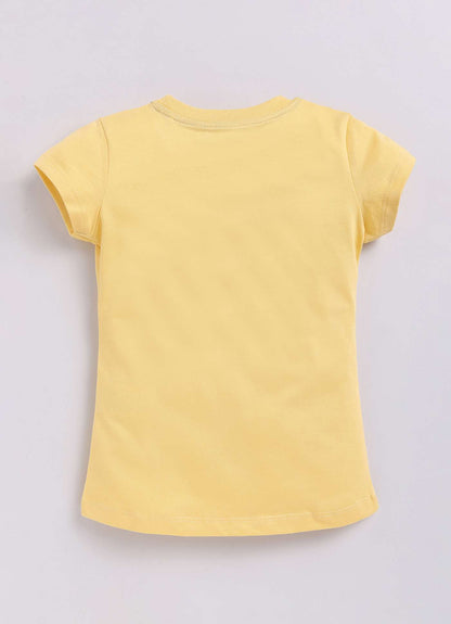 Always Be Cool Text Printed Cotton T-Shirt for Girls - ParrotCrow
