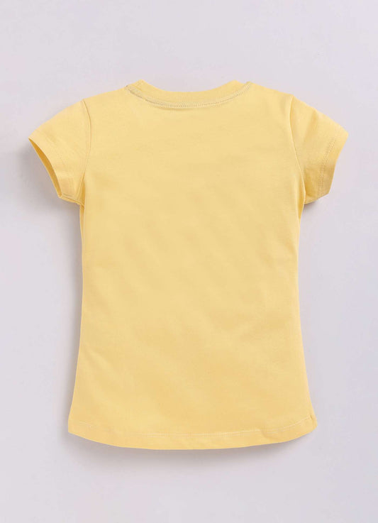 Always Be Cool Text Printed Cotton T-Shirt for Girls - ParrotCrow