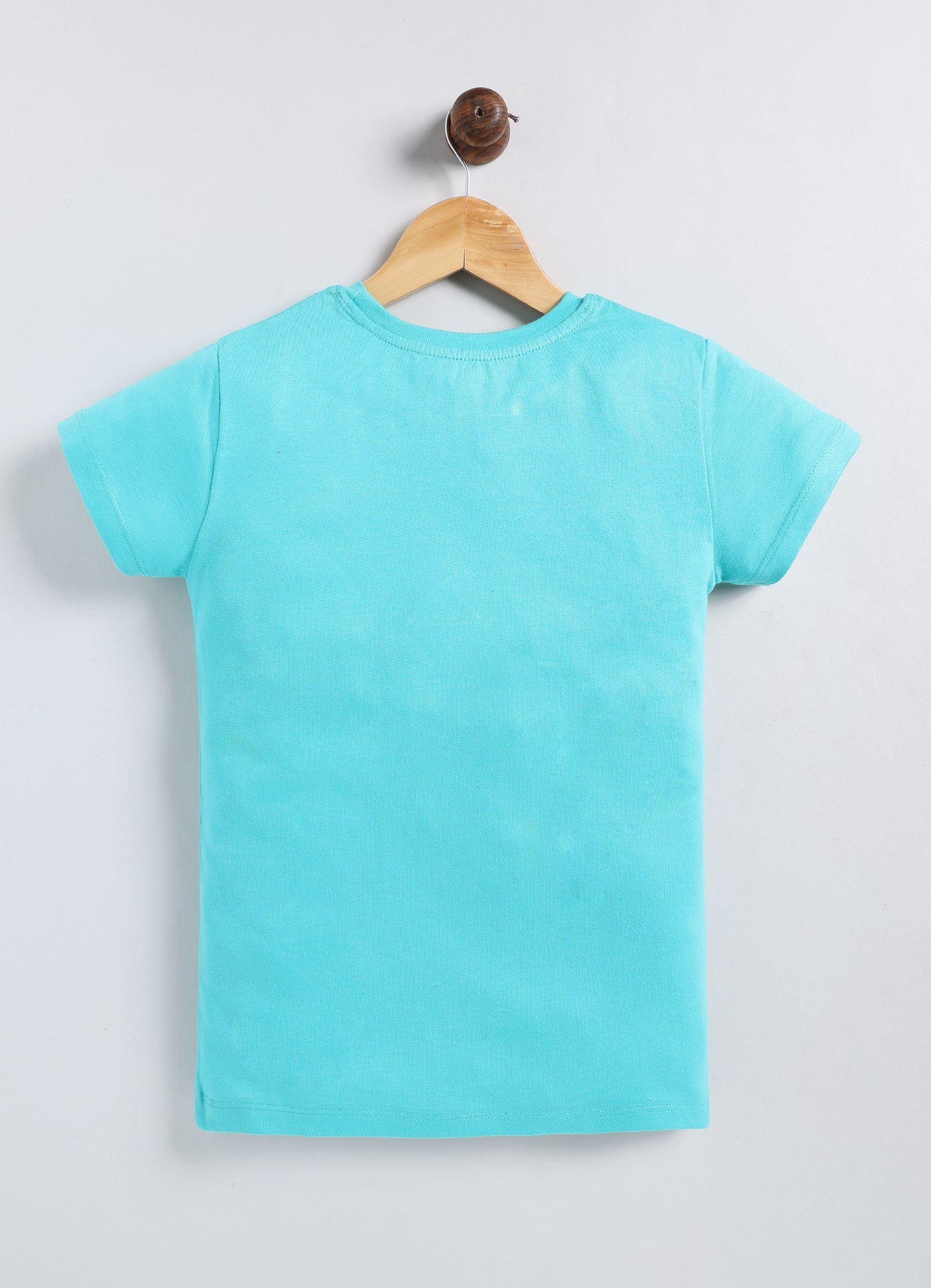 Beauteaful Printed Cotton T-Shirt for Girls - Sea Blue - ParrotCrow