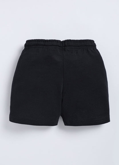 Black Cotton Shorts For Boys - ParrotCrow
