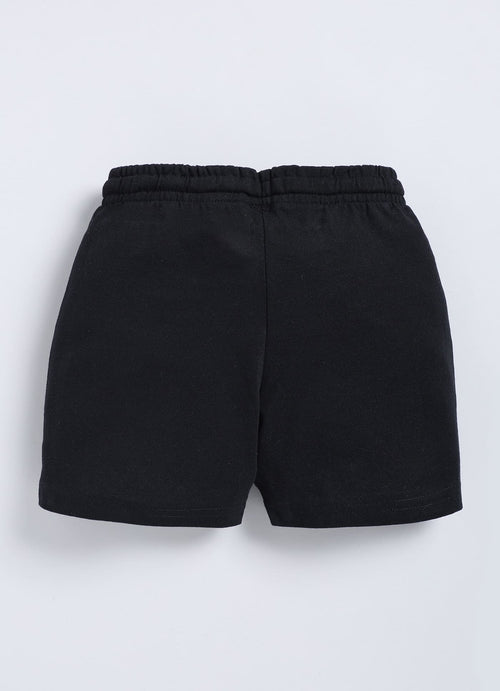 Black Cotton Shorts For Boys - ParrotCrow