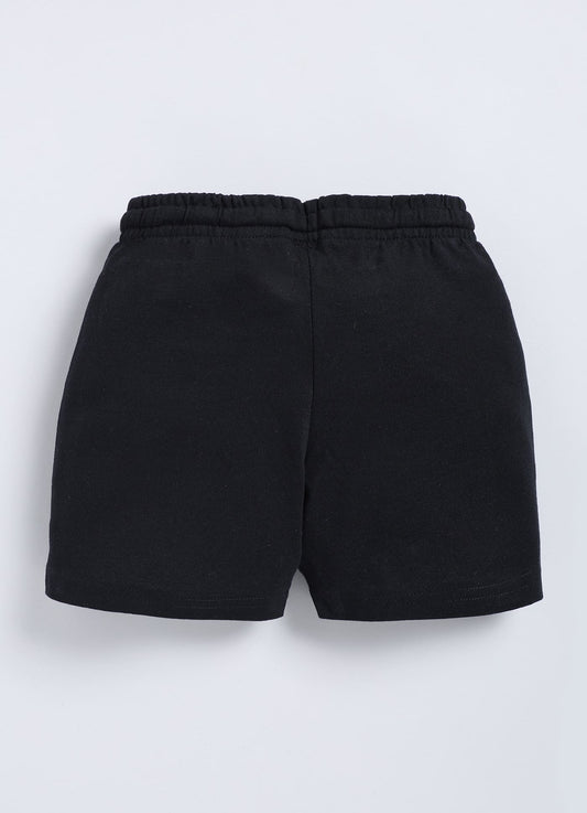 Black Cotton Shorts For Boys - ParrotCrow
