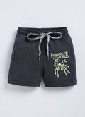 Black Melange Cotton Shorts for Boys – Soft & Comfortable - ParrotCrow