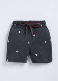 Black Melange Cotton Shorts for Boys – Soft & Comfortable - ParrotCrow