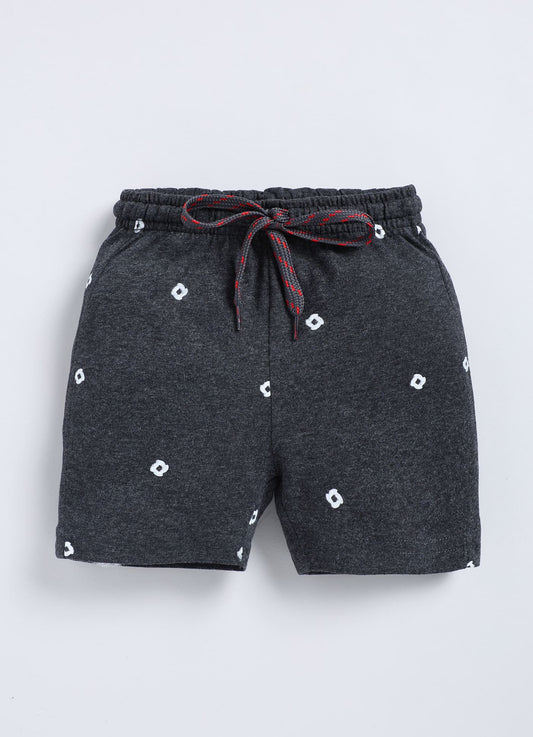 Black Melange Cotton Shorts for Boys – Soft & Comfortable - ParrotCrow