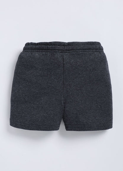 Black Melange Cotton Shorts for Boys – Soft & Comfortable - ParrotCrow