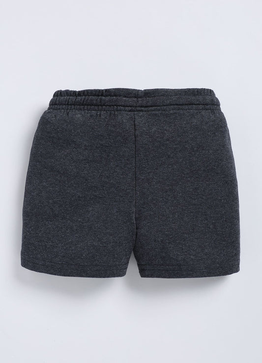 Black Melange Cotton Shorts for Boys – Soft & Comfortable - ParrotCrow