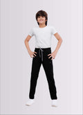 Black Polyester Lycra Jogger Track Pants for Boys – Trendy & Comfortable - ParrotCrow
