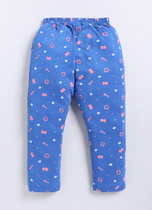 Blue Cotton Pyjama Pants for Girls - ParrotCrow