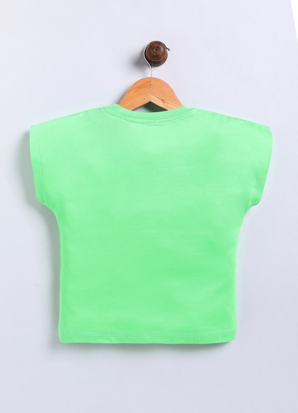 Cool Printed Cotton T-Shirt for Girls - Lime Green - ParrotCrow