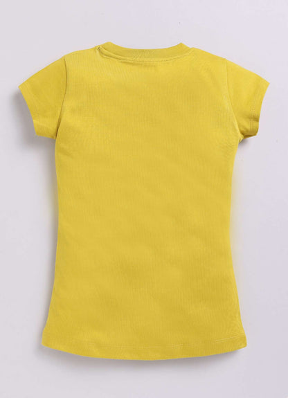 Daddy's Little Girl Text Printed Cotton T-Shirt for Girls - ParrotCrow
