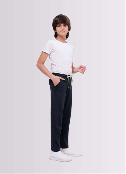 Dark Grey Color Polyester Lycra Jogger Track Pant for Boys - ParrotCrow