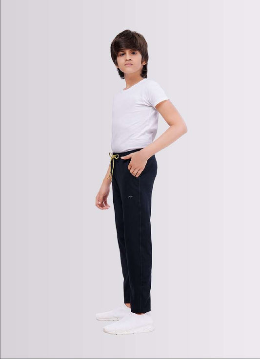 Dark Grey Color Polyester Lycra Jogger Track Pant for Boys - ParrotCrow