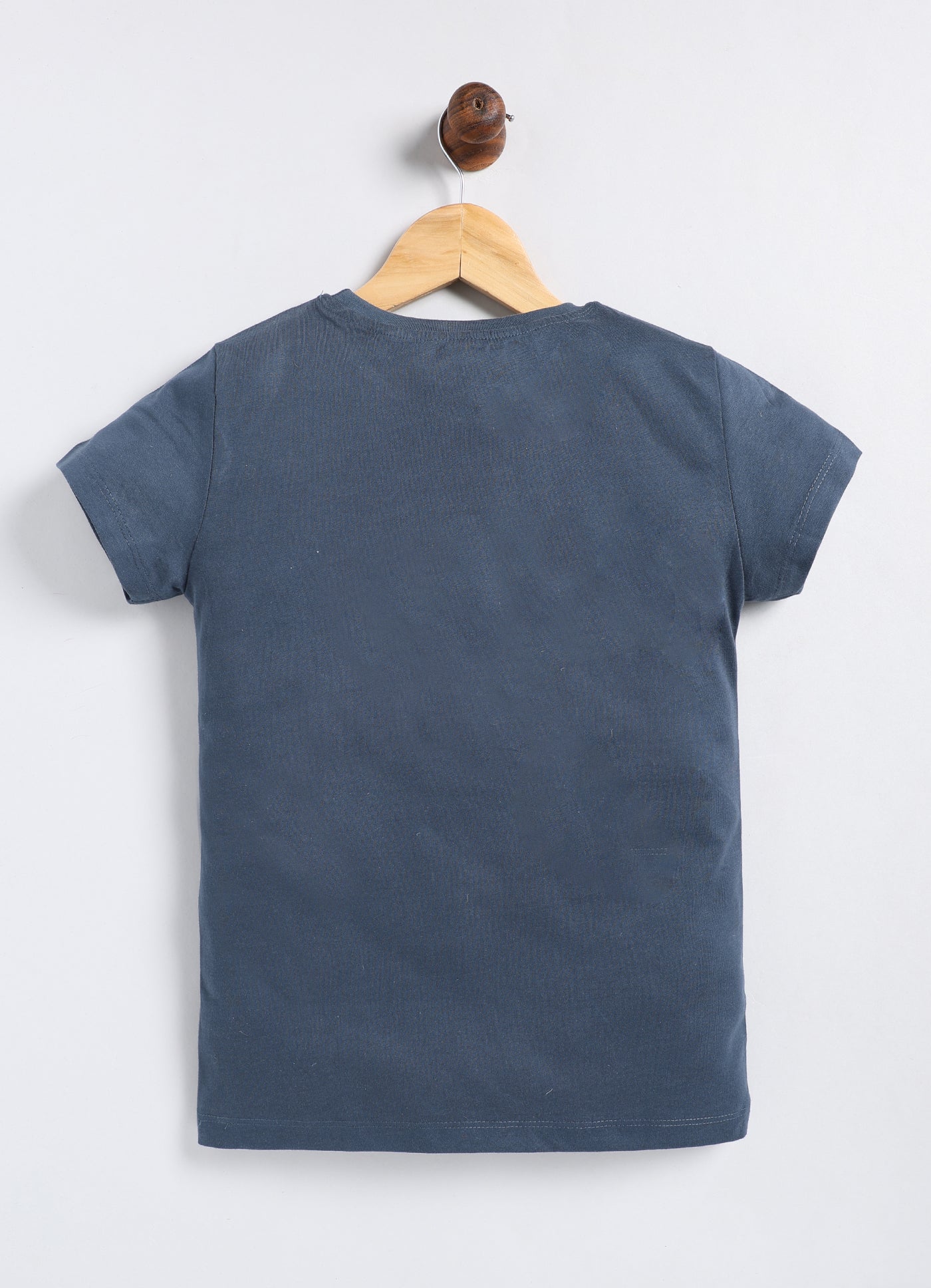 Do Nuts For You Printed Cotton T-Shirt for Girls - Navy - ParrotCrow
