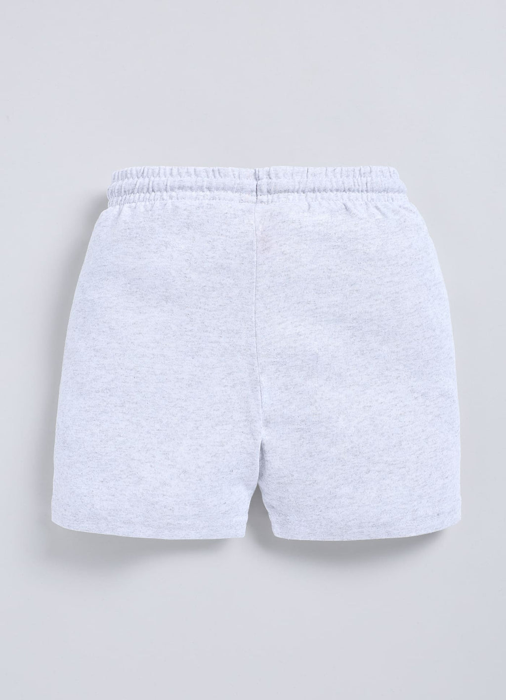 Ecru Melange Cotton Shorts For Boys - ParrotCrow